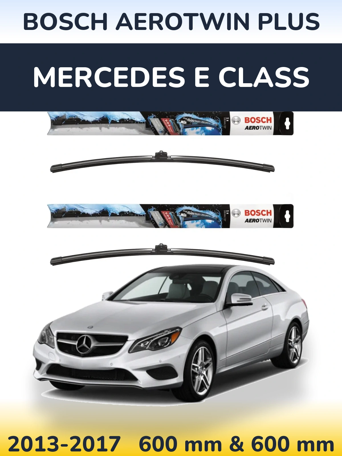 Komplet przednich wycieraczek BOSCH AeroTwin Plus 600 & 600 mm do Mercedes Klasa E 2013-2017