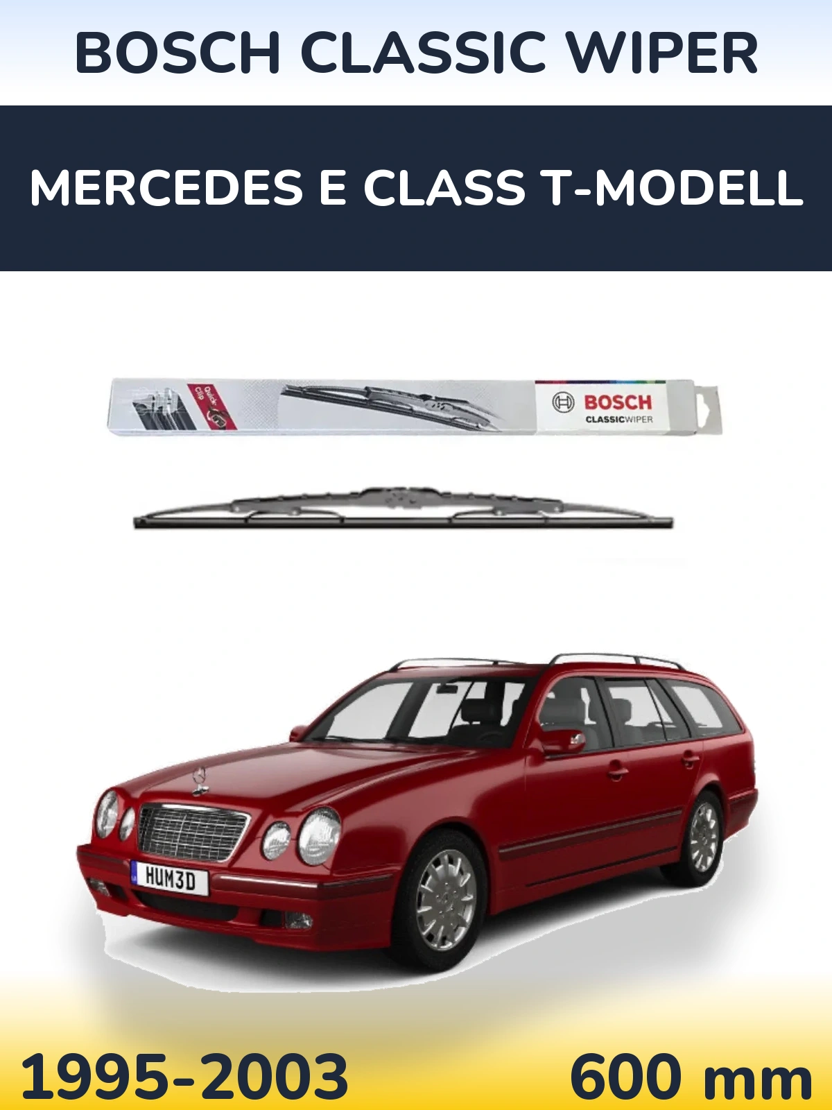 Передний дворник BOSCH Classic Wiper 600 мм для Mercedes E Class T-Модельl 1995-2003
