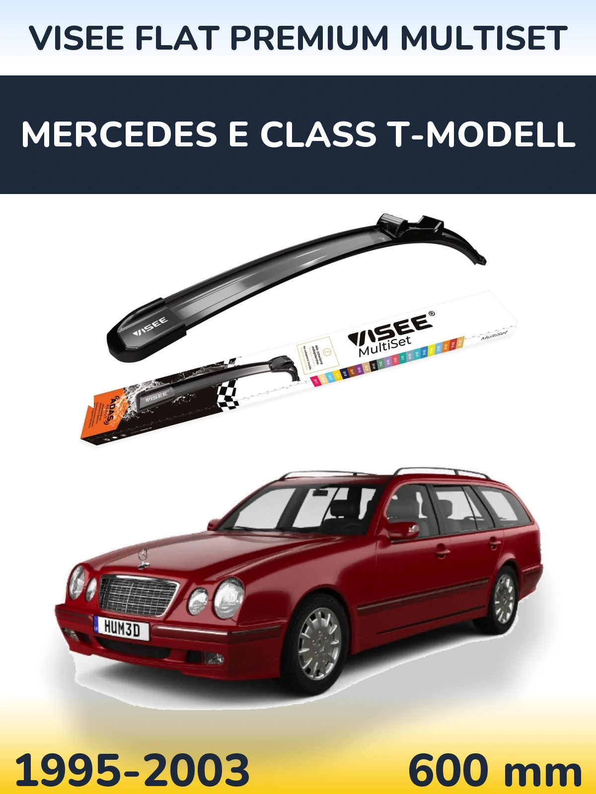 Передний дворник VISEE FLAT PREMIUM MultiSet 600 мм для Mercedes E Class T-Модельl 1995-2003
