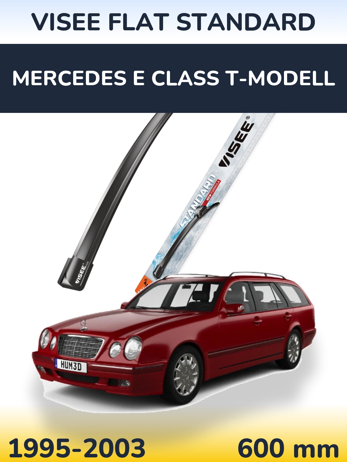Передний дворник VISEE FLAT STANDARD 600 мм для Mercedes E Class T-Модельl 1995-2003