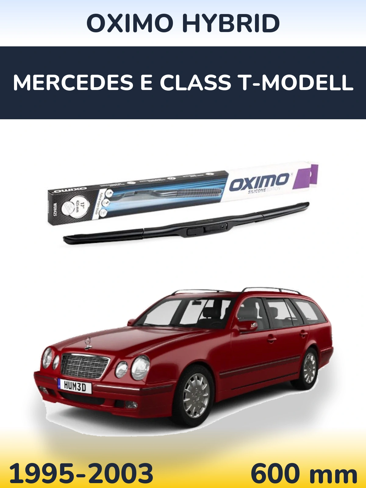 Передний дворник Oximo Hybrid 600 мм для Mercedes E Class T-Модельl 1995-2003