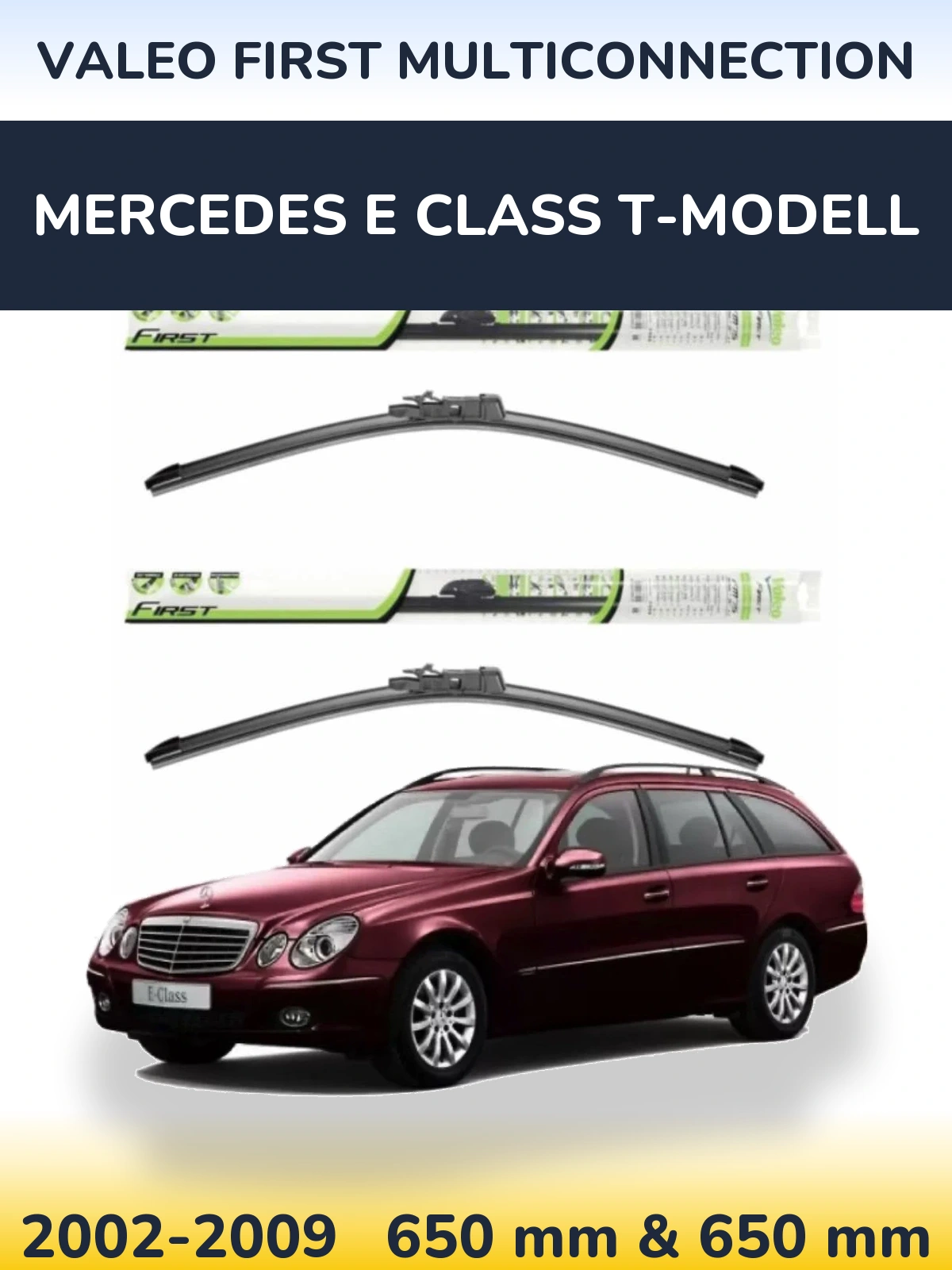 Komplet przednich wycieraczek Valeo First MultiConnection 650 & 650 mm do Mercedes Klasa E T-Modell 2002-2009