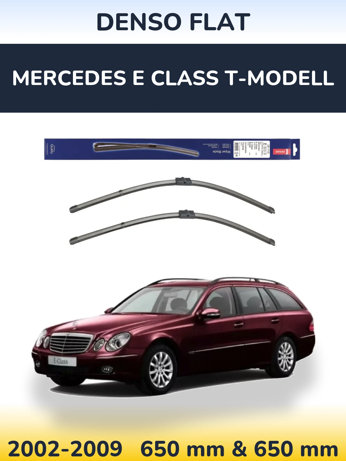 Комплект передних дворников Denso Flat 650 & 650 мм для Mercedes E Class T-Модельl 2002-2009