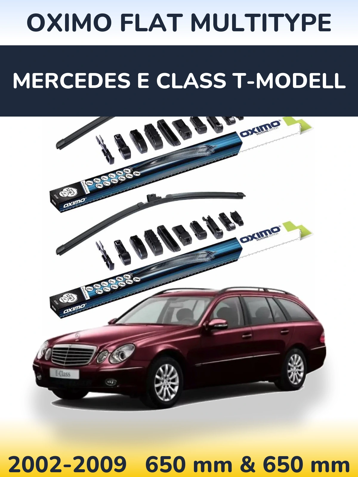 Komplet przednich wycieraczek Oximo Flat MultiType 650 & 650 mm do Mercedes Klasa E T-Modell 2002-2009