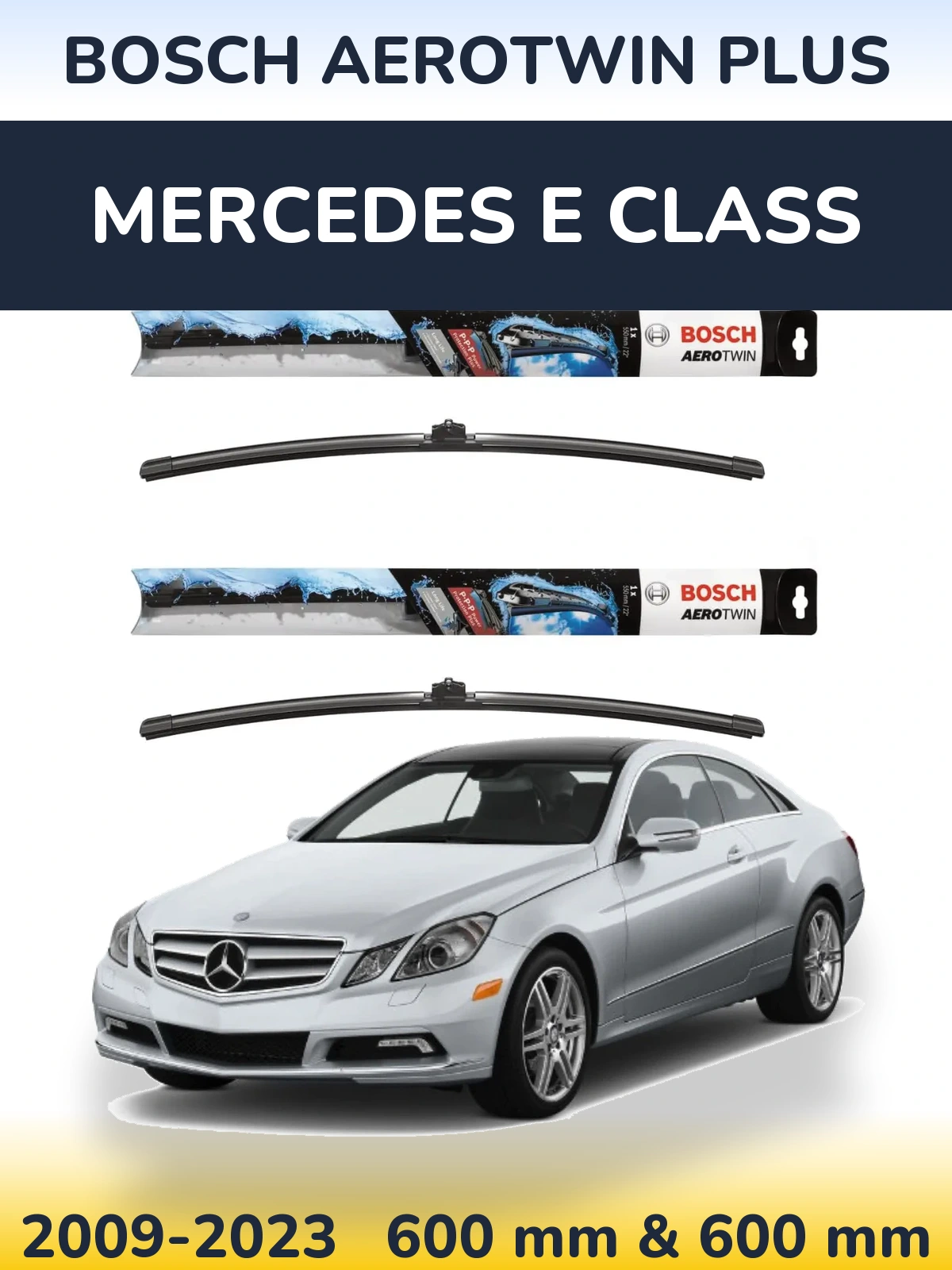 Komplet przednich wycieraczek BOSCH AeroTwin Plus 600 & 600 mm do Mercedes Klasa E 2009-2023