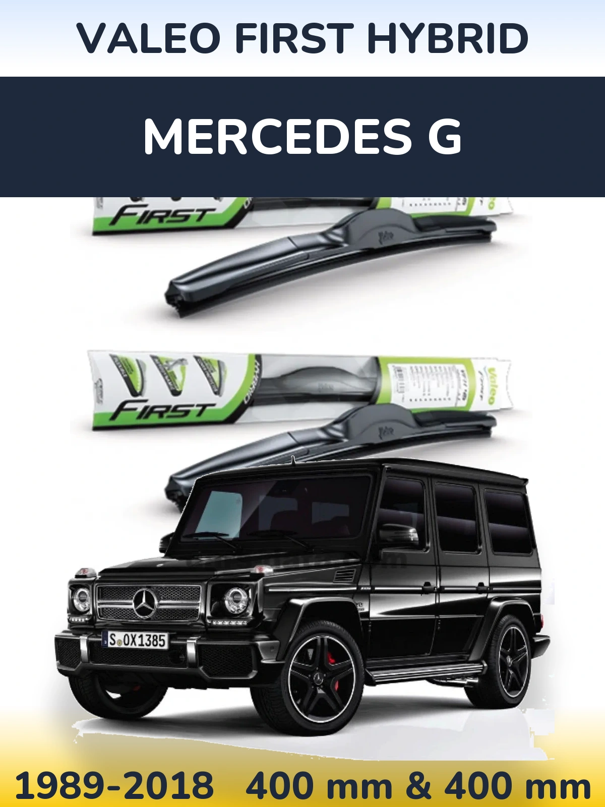 Komplet przednich wycieraczek Valeo First Hybrid 400 & 400 mm do Mercedes G 1989-2018