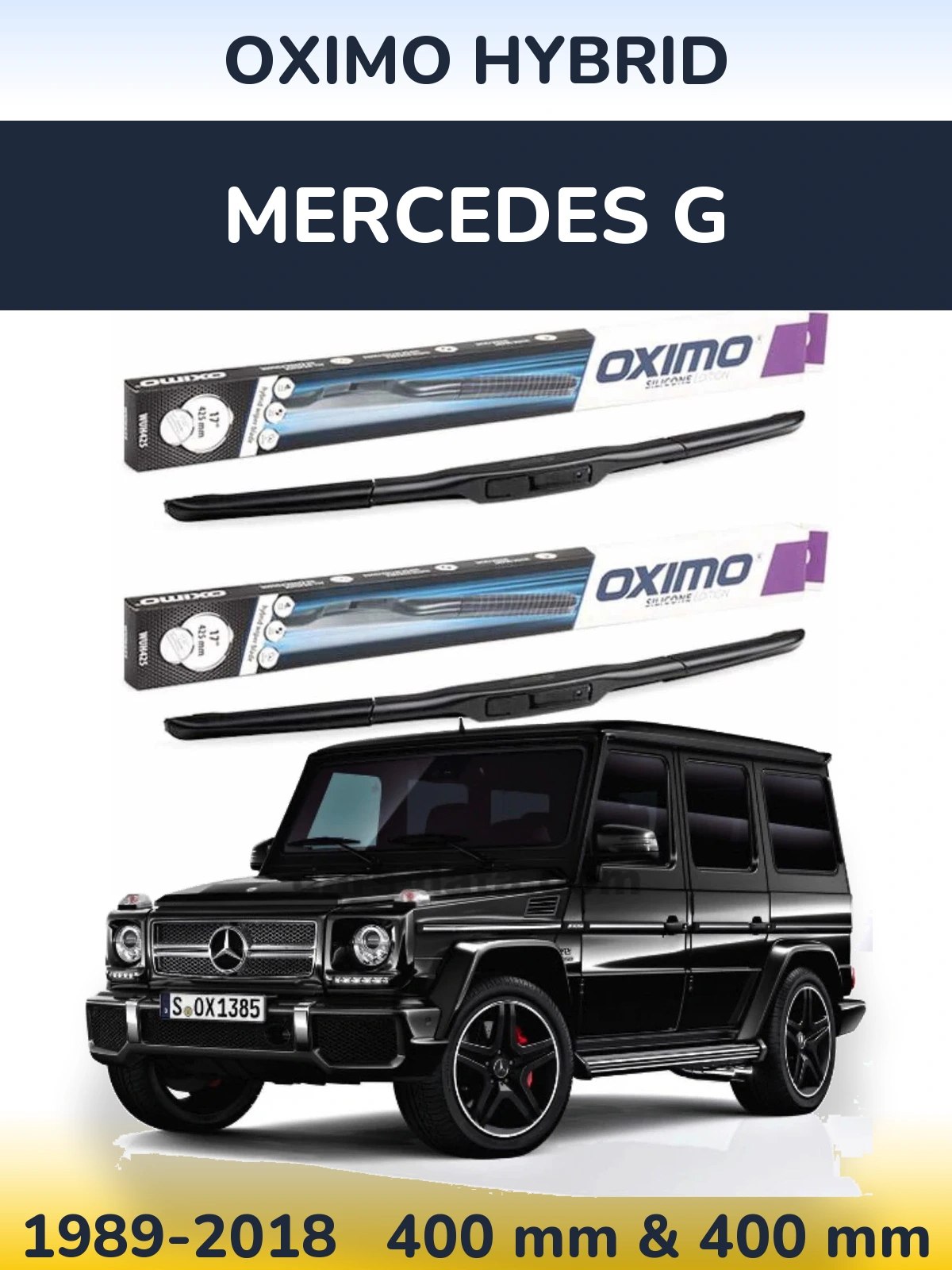 Komplet przednich wycieraczek Oximo Hybrid 400 & 400 mm do Mercedes G 1989-2018