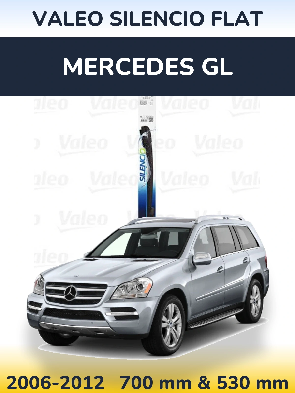 Komplet przednich wycieraczek Valeo Silencio Flat 700 & 530 mm do Mercedes GL 2006-2012