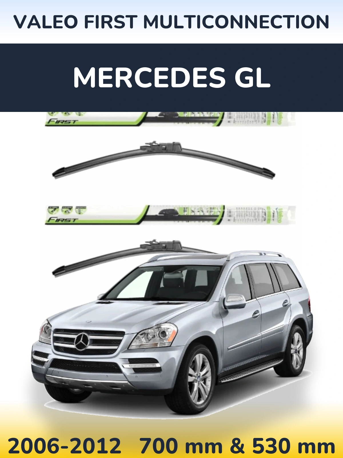 Komplet przednich wycieraczek Valeo First MultiConnection 700 & 530 mm do Mercedes GL 2006-2012