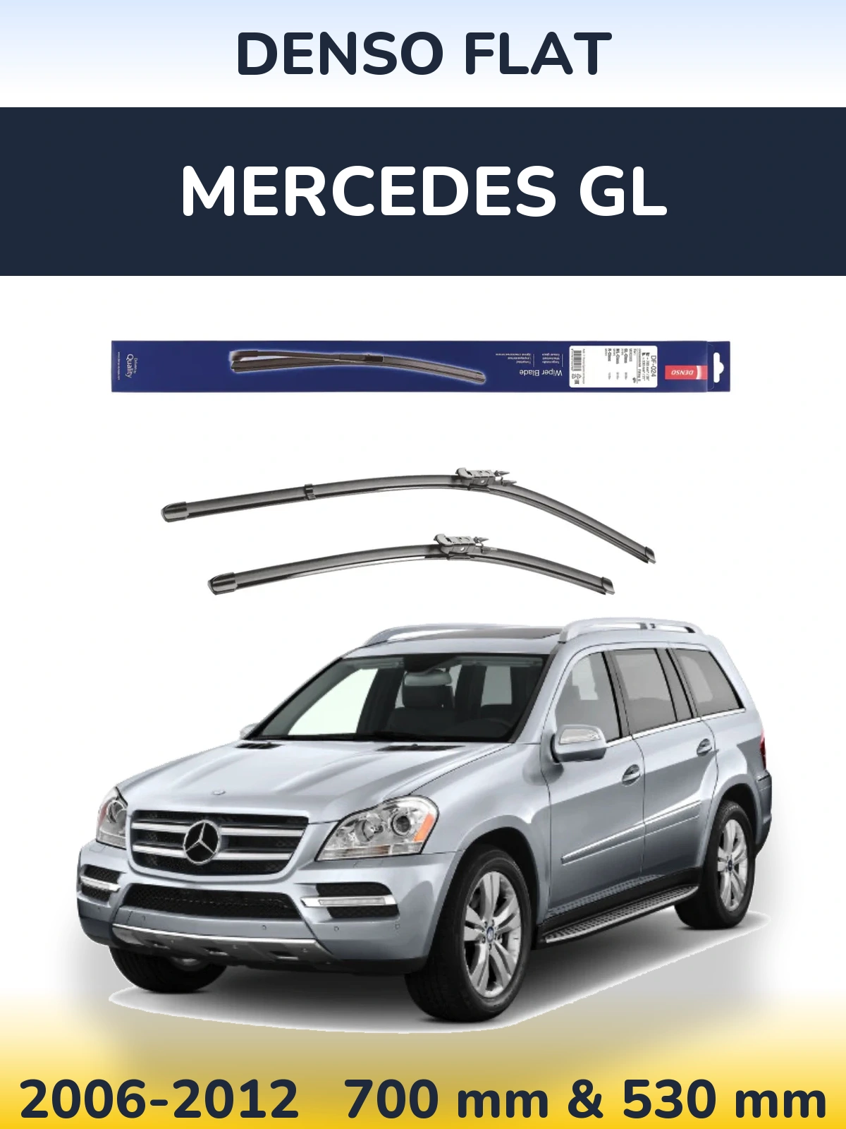 Komplet przednich wycieraczek Denso Flat 700 & 530 mm do Mercedes GL 2006-2012