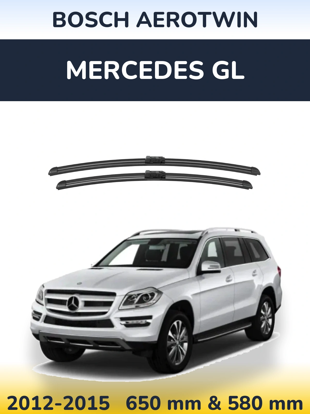 Komplet przednich wycieraczek BOSCH AeroTwin 650 & 580 mm do Mercedes GL 2012-2015