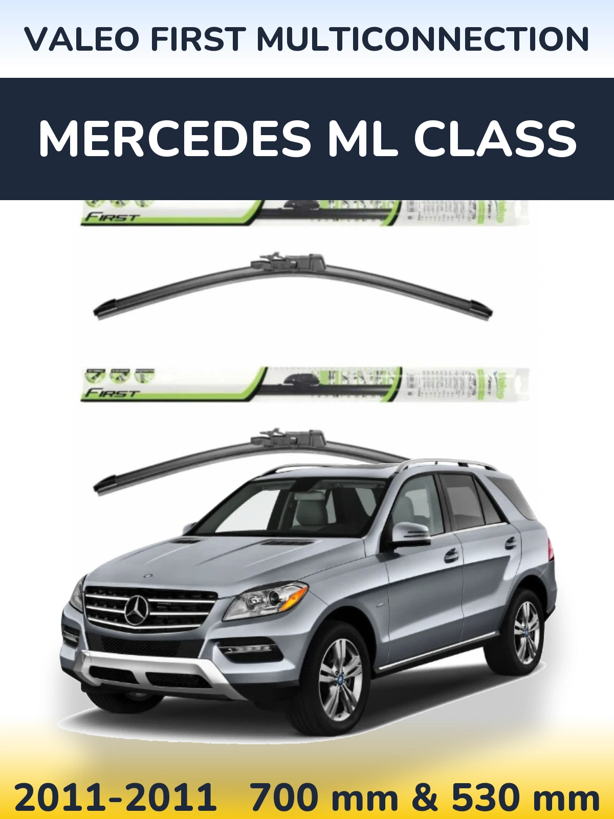 Komplet przednich wycieraczek Valeo First MultiConnection 700 & 530 mm do Mercedes Klasa ML 2011-2011