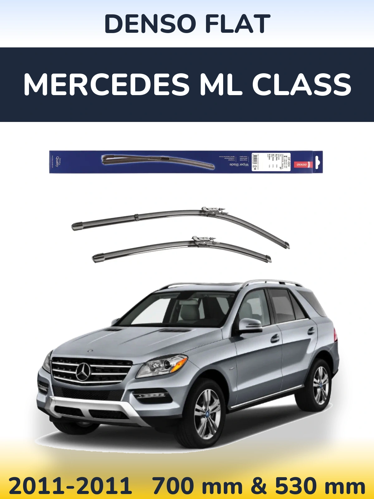 Komplet przednich wycieraczek Denso Flat 700 & 530 mm do Mercedes Klasa ML 2011-2011