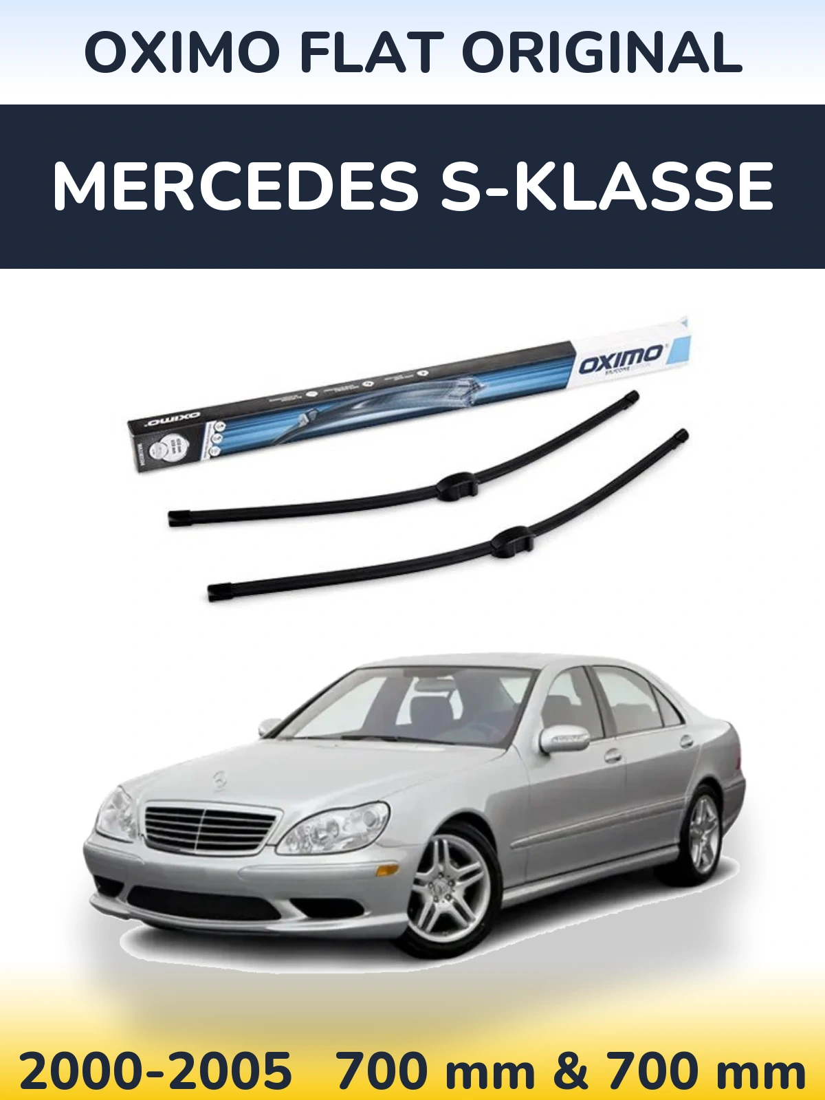 Front wiper blade set Oximo Flat Original 650 & 650 mm for Mercedes S-Klasse 2000-2005