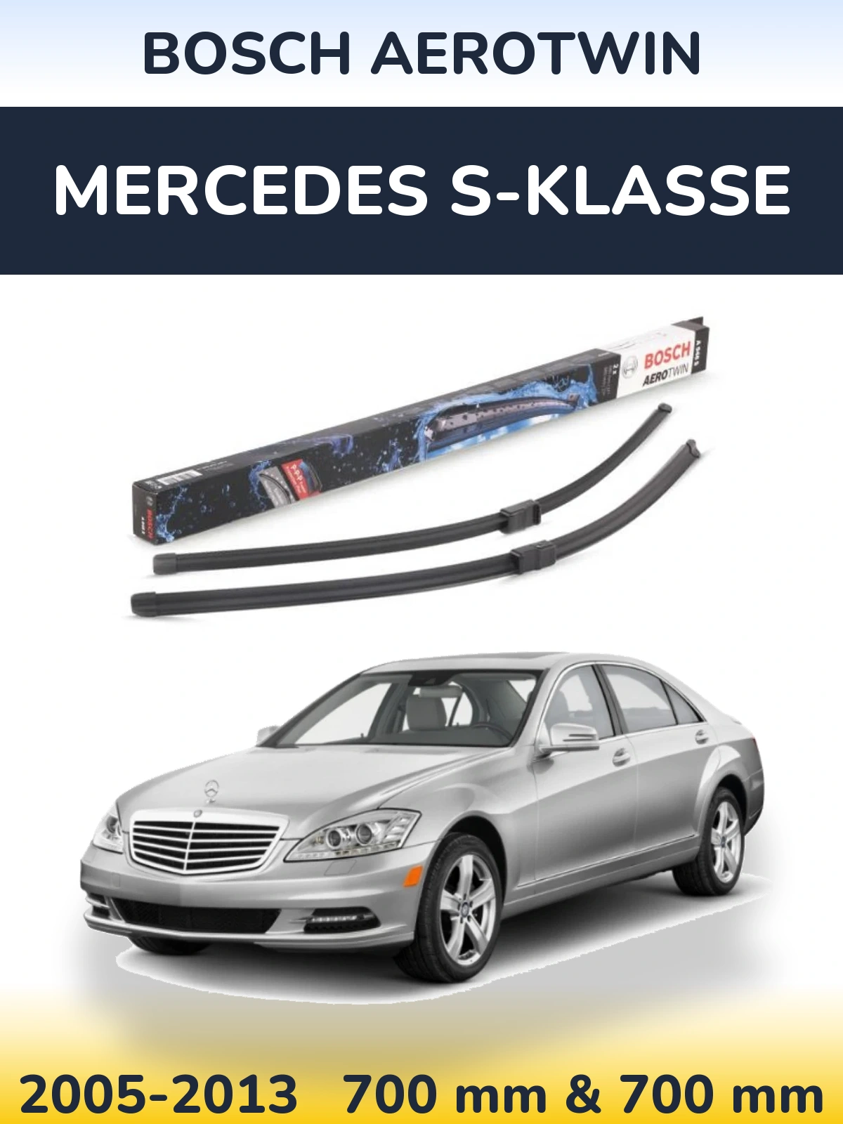 Комплект передних дворников BOSCH AeroTwin 680 & 680 мм для Mercedes S-Klasse 2005-2013