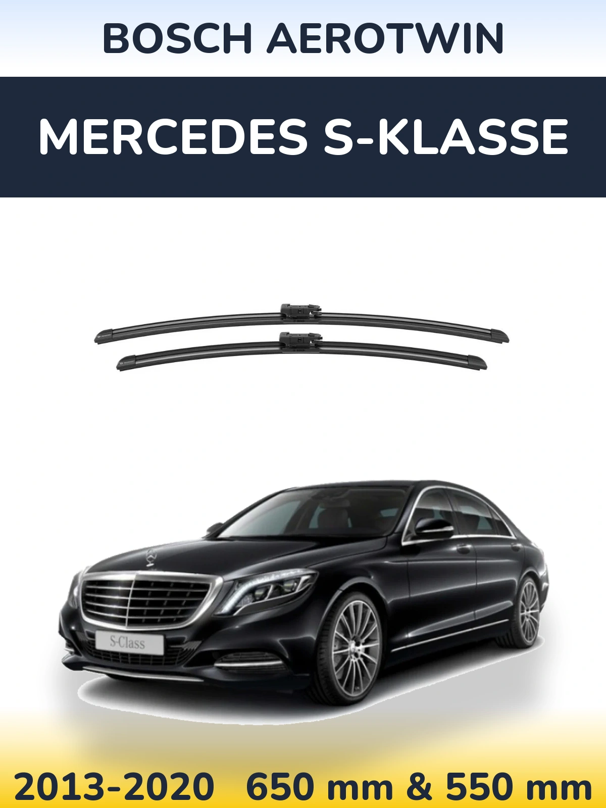 Komplet przednich wycieraczek BOSCH AeroTwin 650 & 550 mm do Mercedes S-Klasse 2013-2020