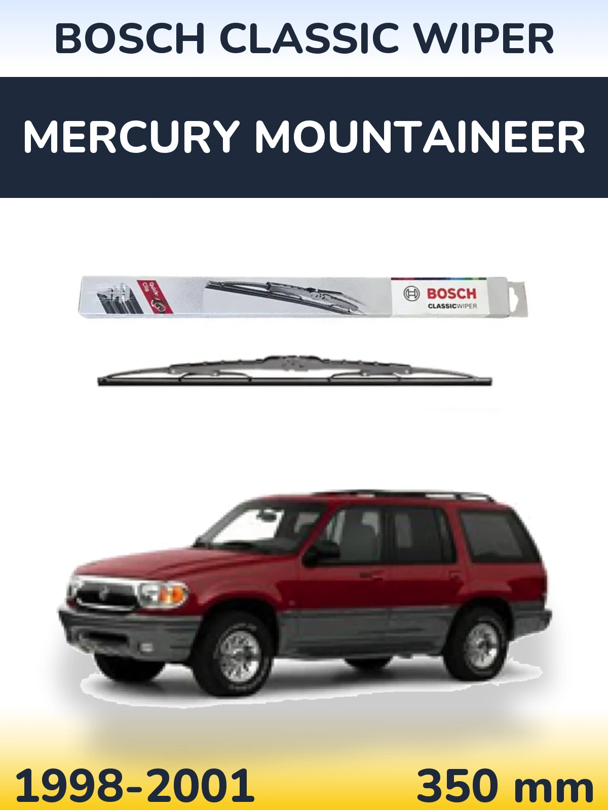 Задний дворник BOSCH Classic Wiper 340 мм для Mercury Mountaineer 1998-2001