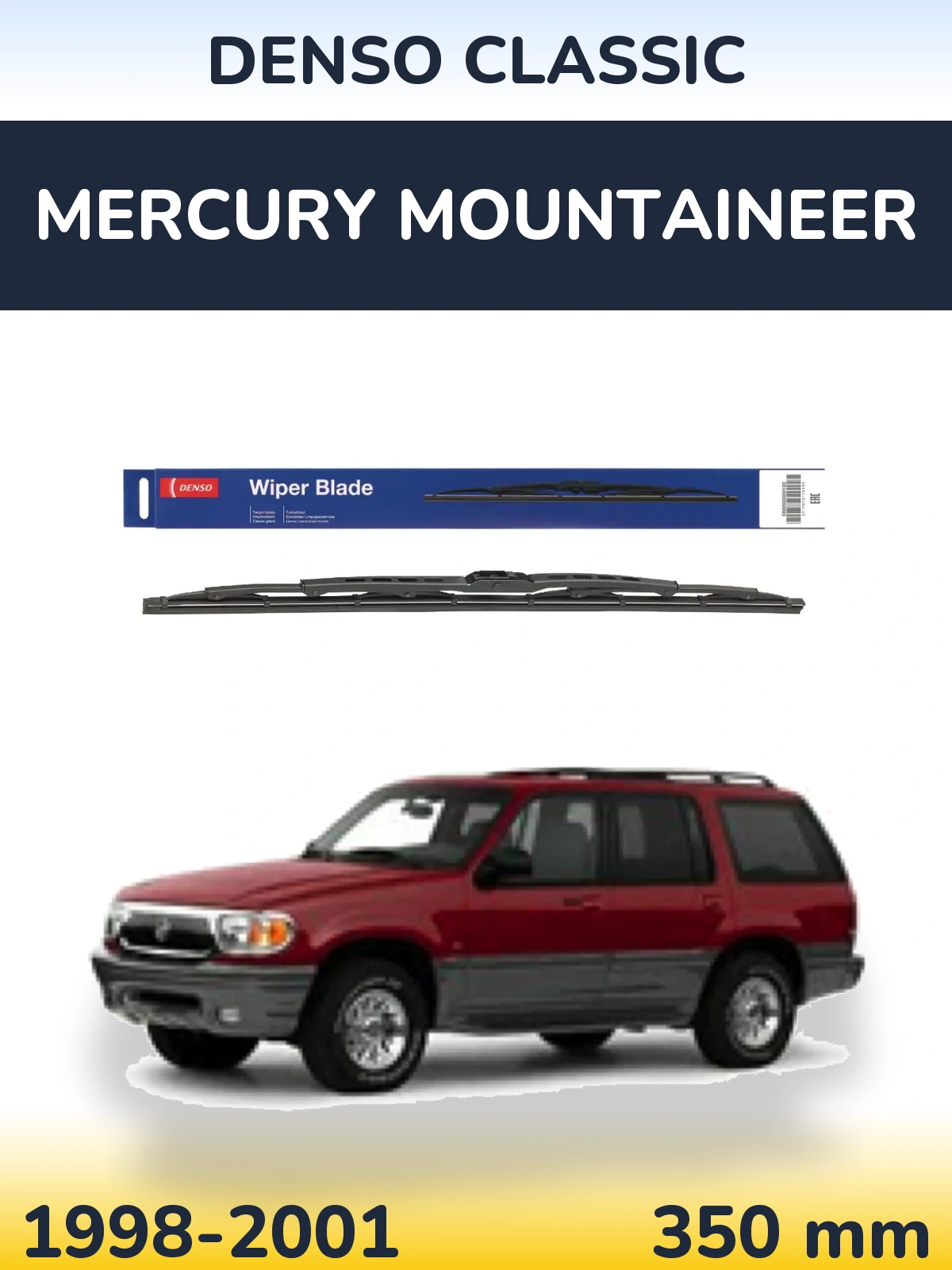 Rear wiper blade Denso Classic 350 mm for Mercury Mountaineer 1998-2001