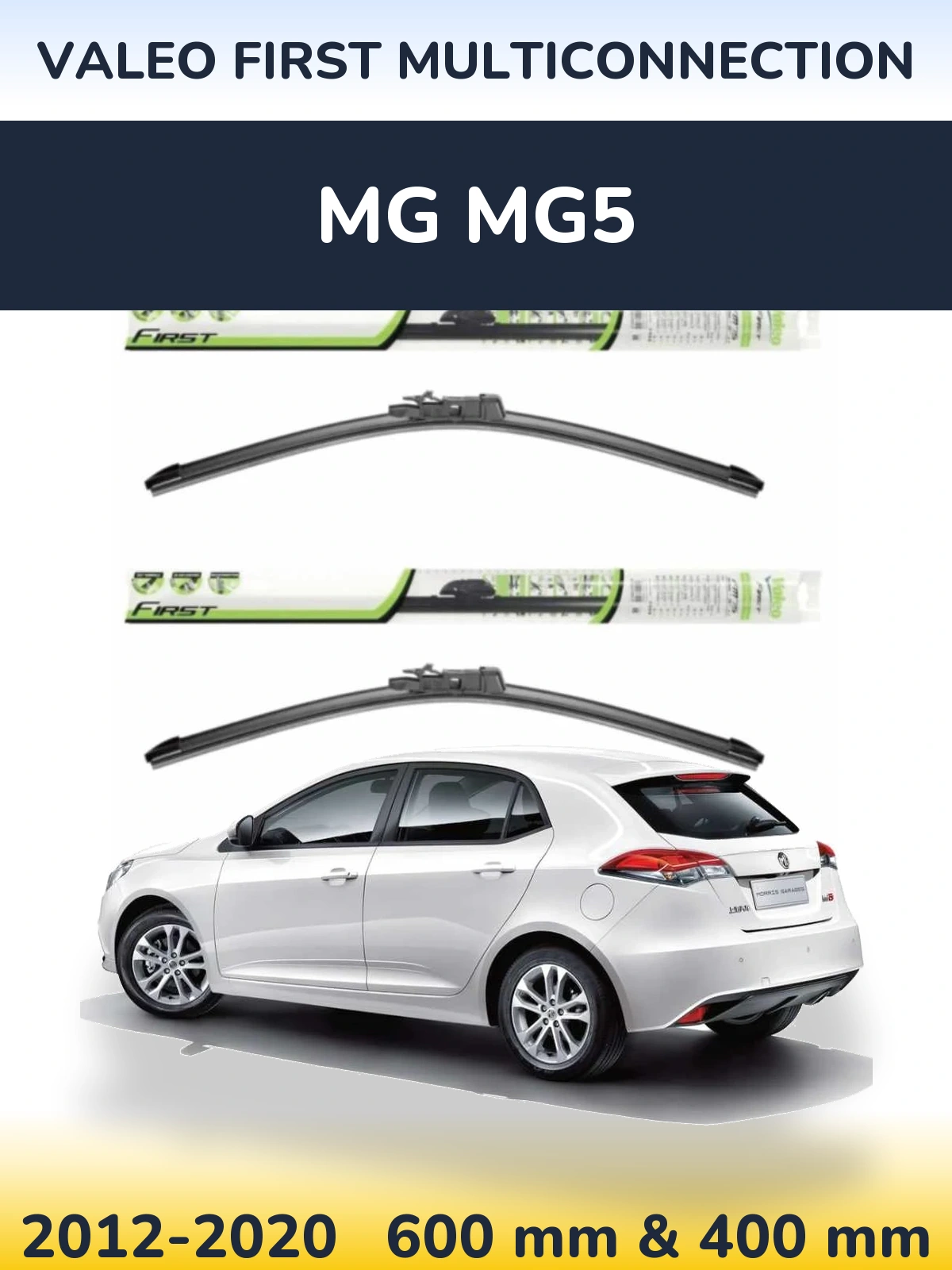 Komplet przednich wycieraczek Valeo First MultiConnection 600 & 400 mm do MG MG5 2012-2020