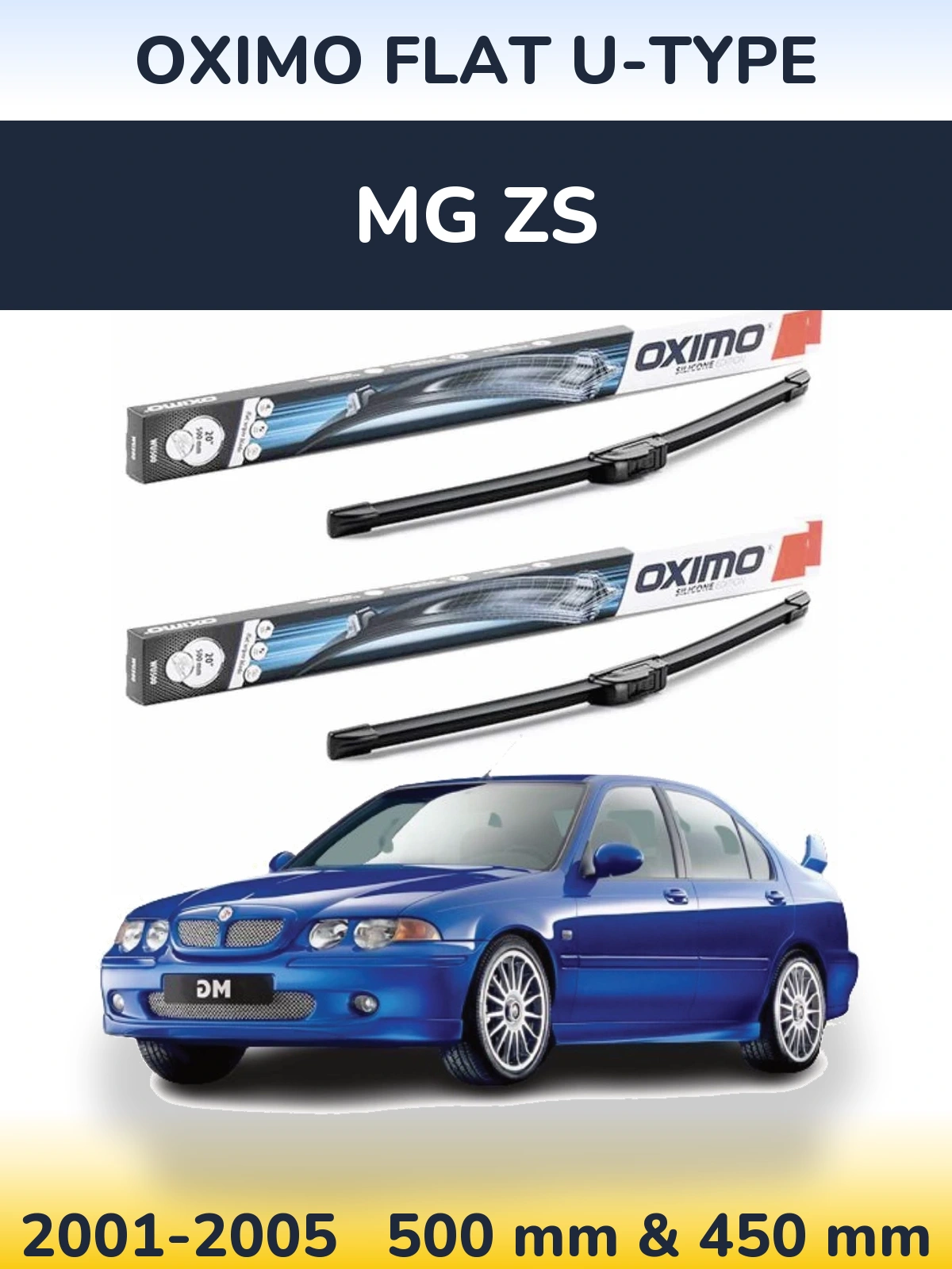 Komplet przednich wycieraczek Oximo Flat U-type 500 & 450 mm do MG ZS 2001-2005