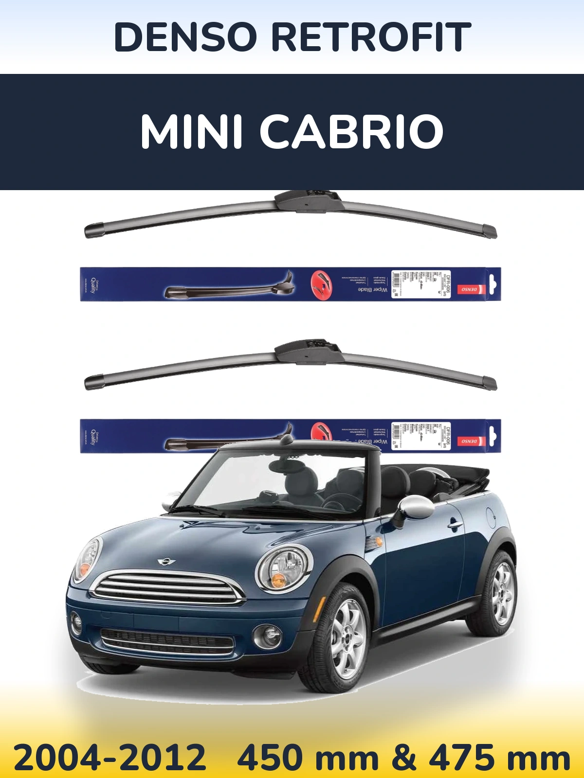 Комплект передних дворников Denso Retrofit 450 & 475 мм для MINI Cabrio 2004-2012