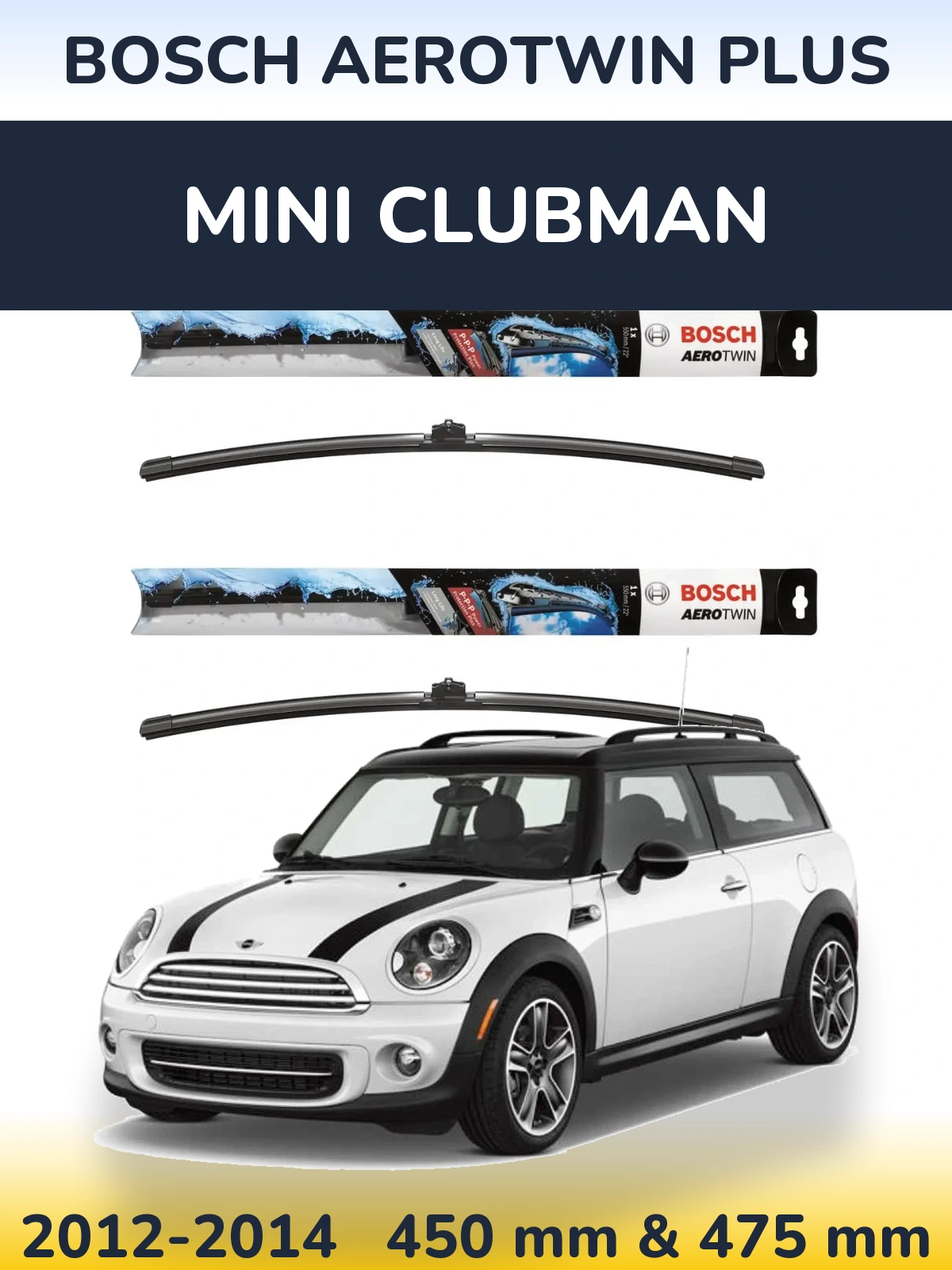 Komplet przednich wycieraczek BOSCH AeroTwin Plus 450 & 475 mm do MINI Clubman 2012-2014