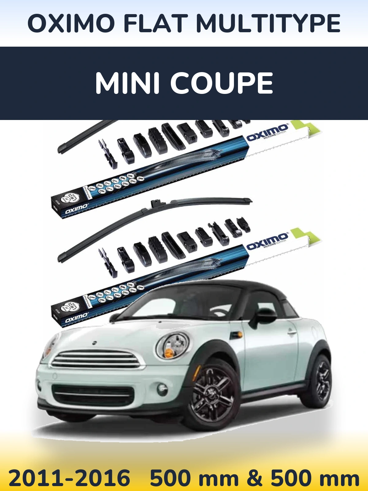 Комплект передних дворников Oximo Flat MultiТипe 500 & 500 мм для MINI Coupe 2011-2016