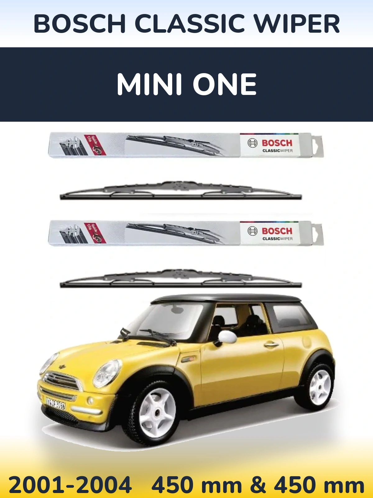 Komplet przednich wycieraczek BOSCH Classic Wiper 450 & 450 mm do MINI One 2001-2004