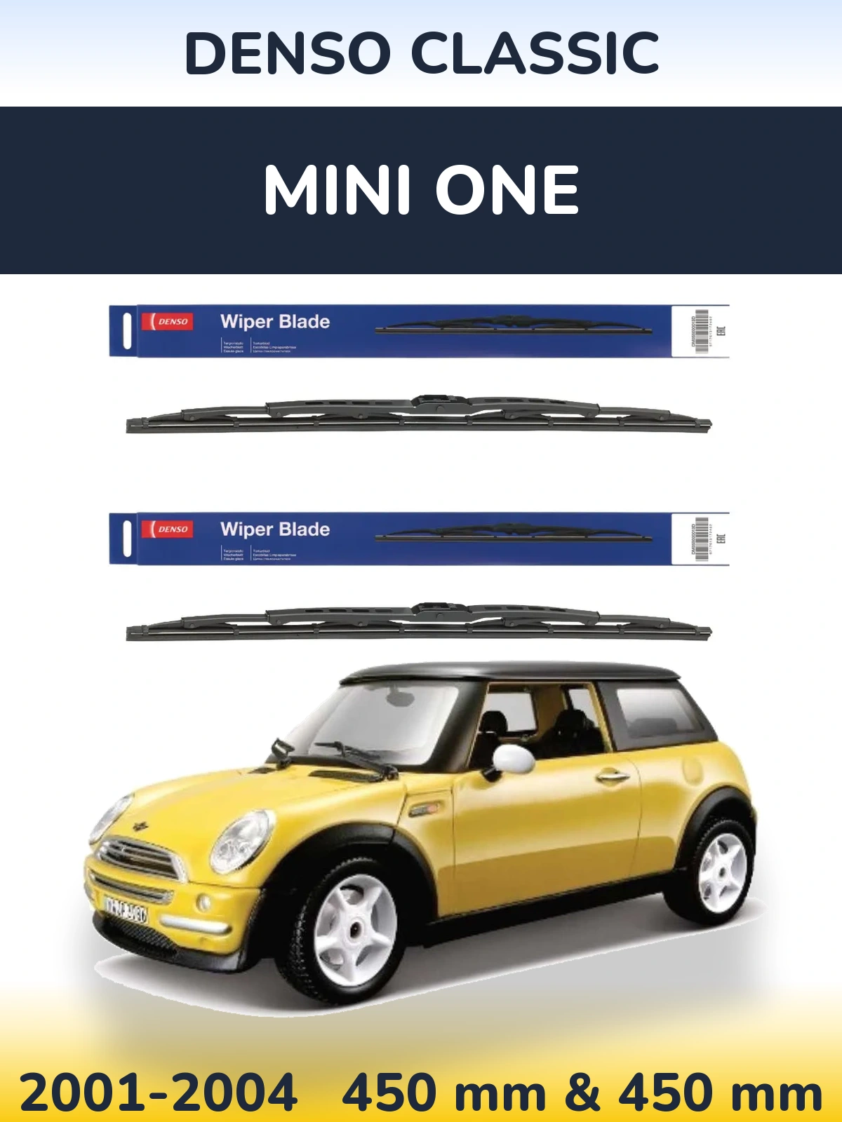 Komplet przednich wycieraczek Denso Classic 450 & 450 mm do MINI One 2001-2004