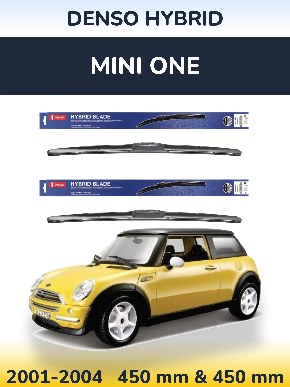 Комплект передних дворников Denso Hybrid 450 & 450 мм для MINI One 2001-2004