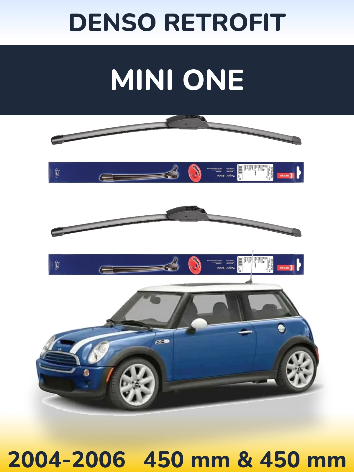 Комплект передних дворников Denso Retrofit 450 & 450 мм для MINI One 2004-2006