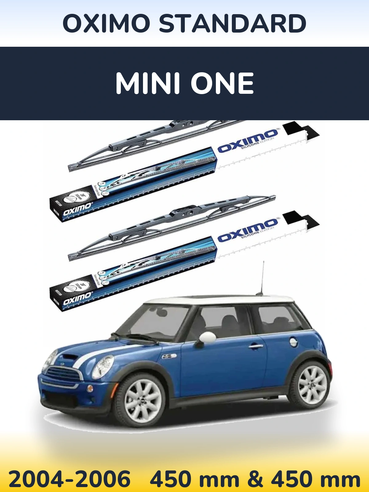 Комплект передних дворников Oximo Standard 450 & 450 мм для MINI One 2004-2006