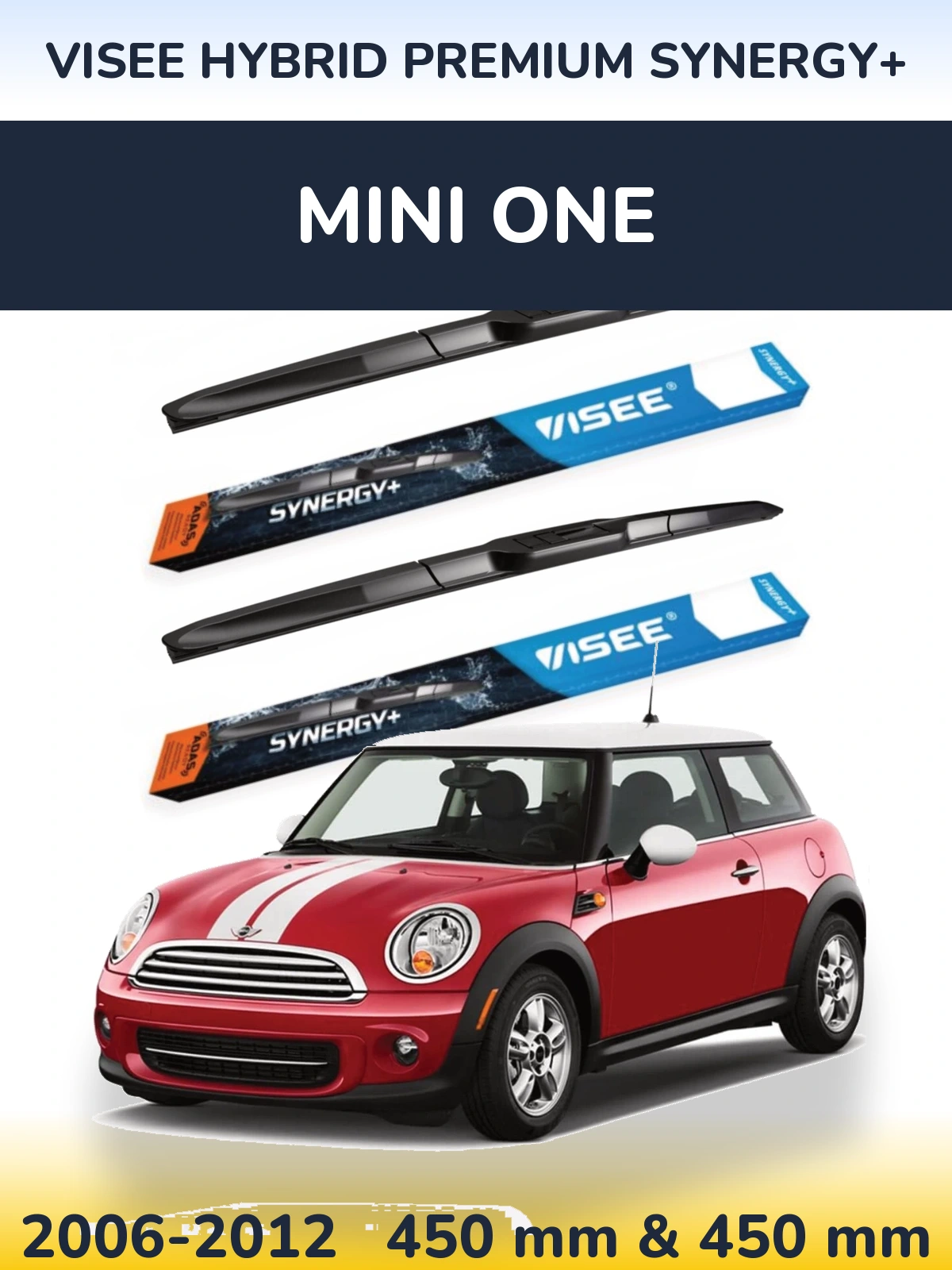 Комплект передних дворников VISEE HYBRID PREMIUM SYNERGY+ 450 & 450 мм для MINI One 2006-2012