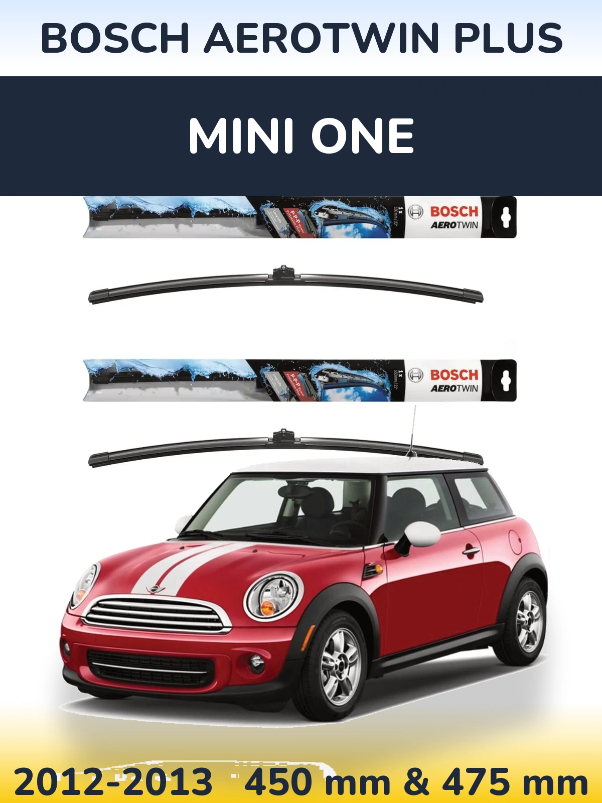 Комплект передніх щіток BOSCH AeroTwin Plus 450 & 475 мм для MINI One 2012-2013