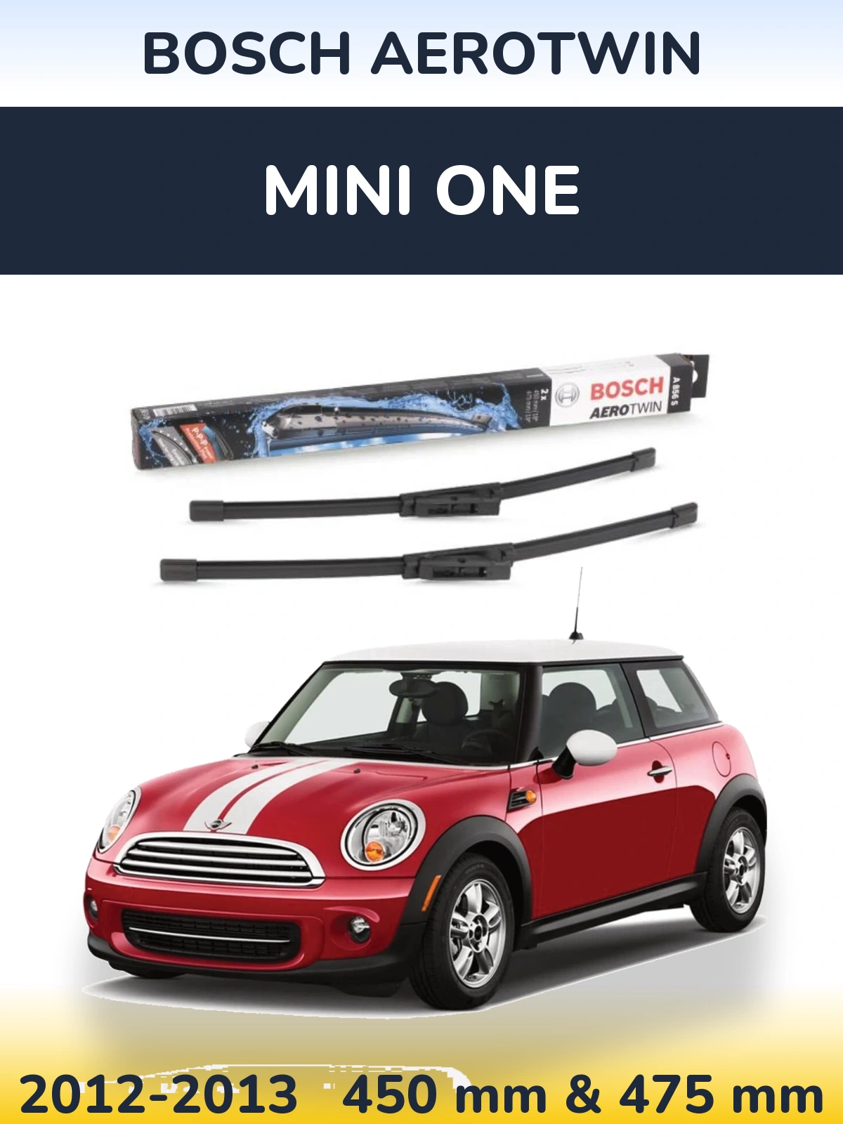 Комплект передних дворников BOSCH AeroTwin 450 & 475 мм для MINI One 2012-2013