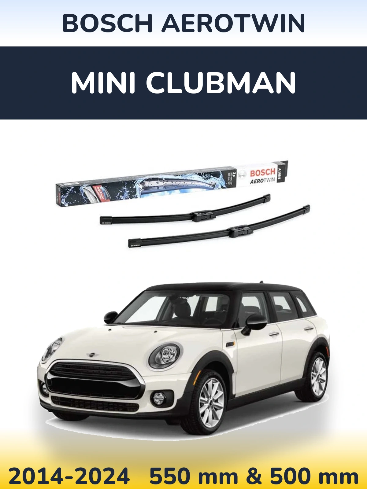 Komplet przednich wycieraczek BOSCH AeroTwin 550 & 500 mm do MINI Clubman 2014-2024