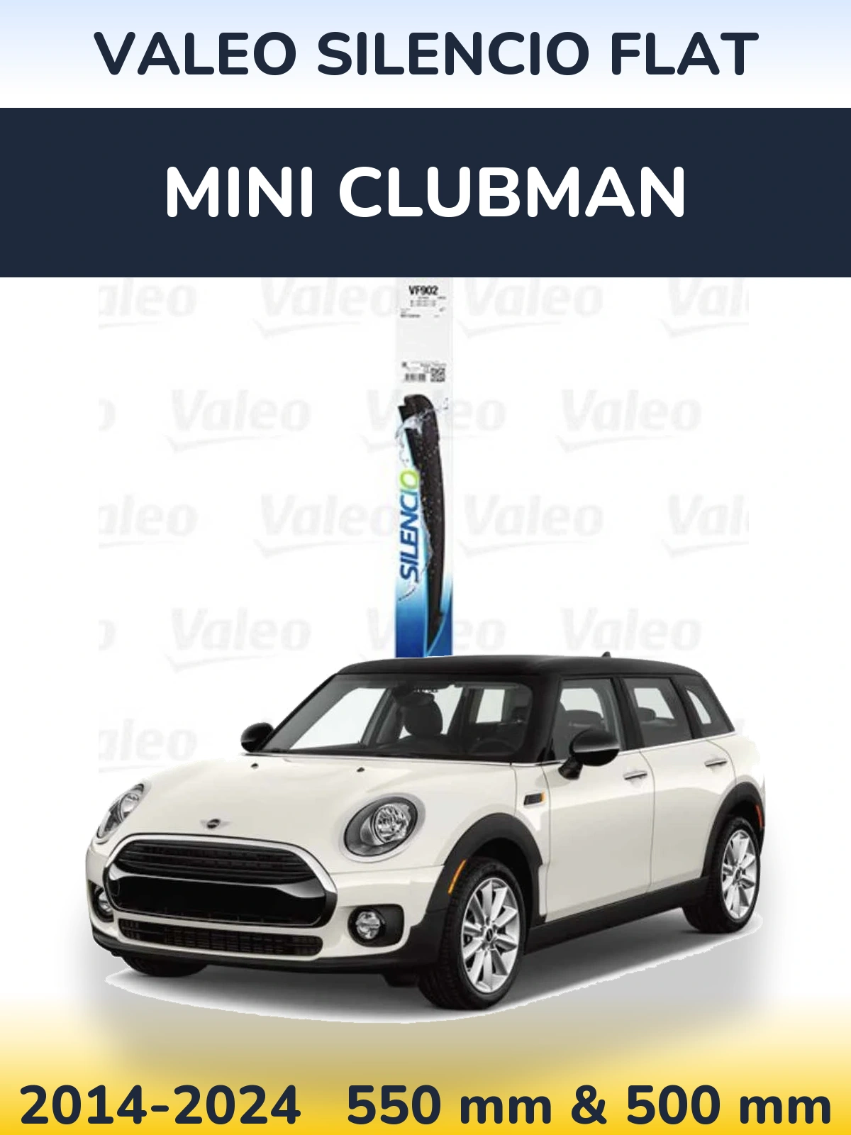Komplet przednich wycieraczek Valeo Silencio Flat 550 & 500 mm do MINI Clubman 2014-2024
