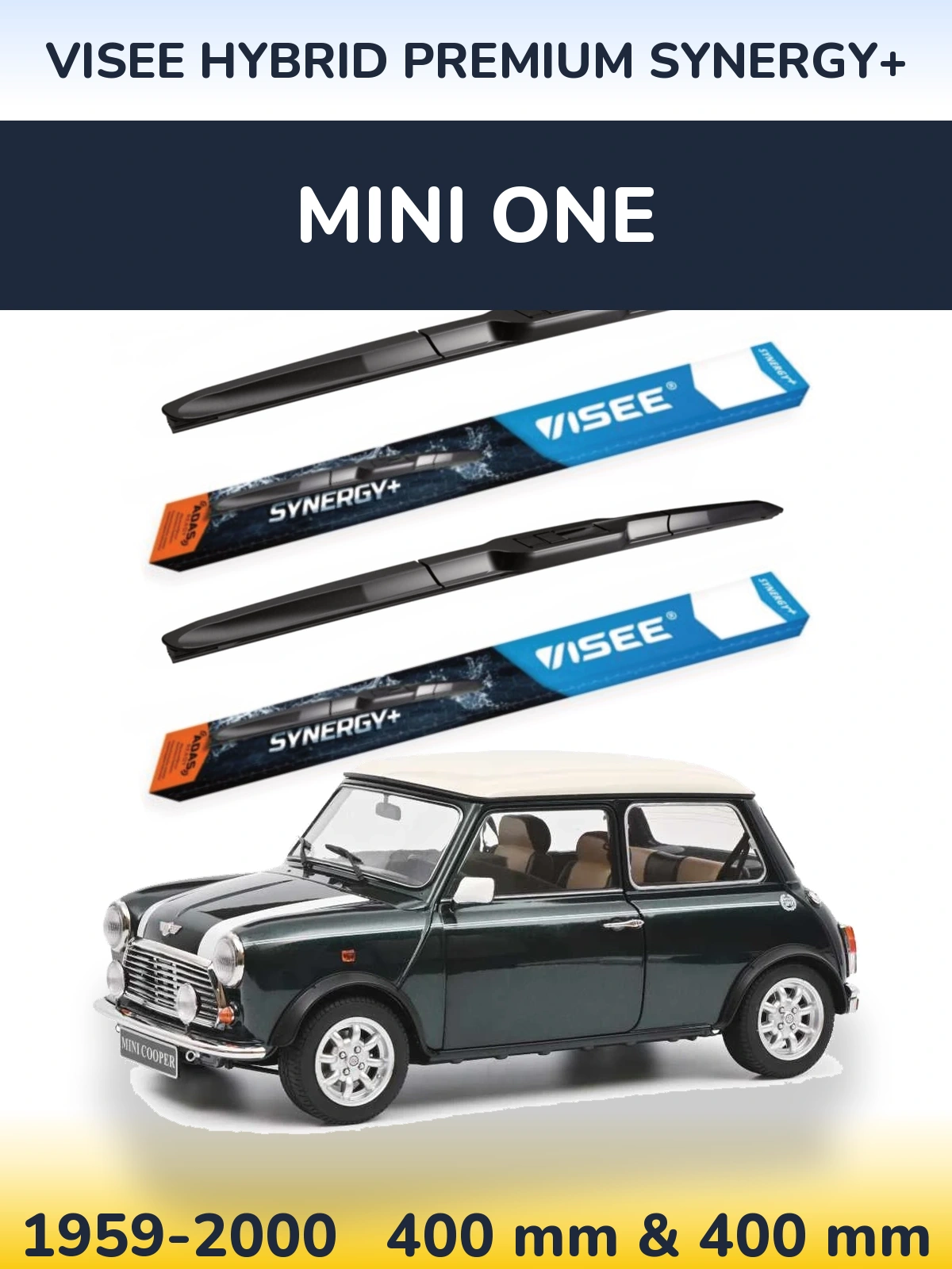 Komplet przednich wycieraczek VISEE HYBRID PREMIUM SYNERGY+ 400 & 400 mm do MINI One 1959-2000