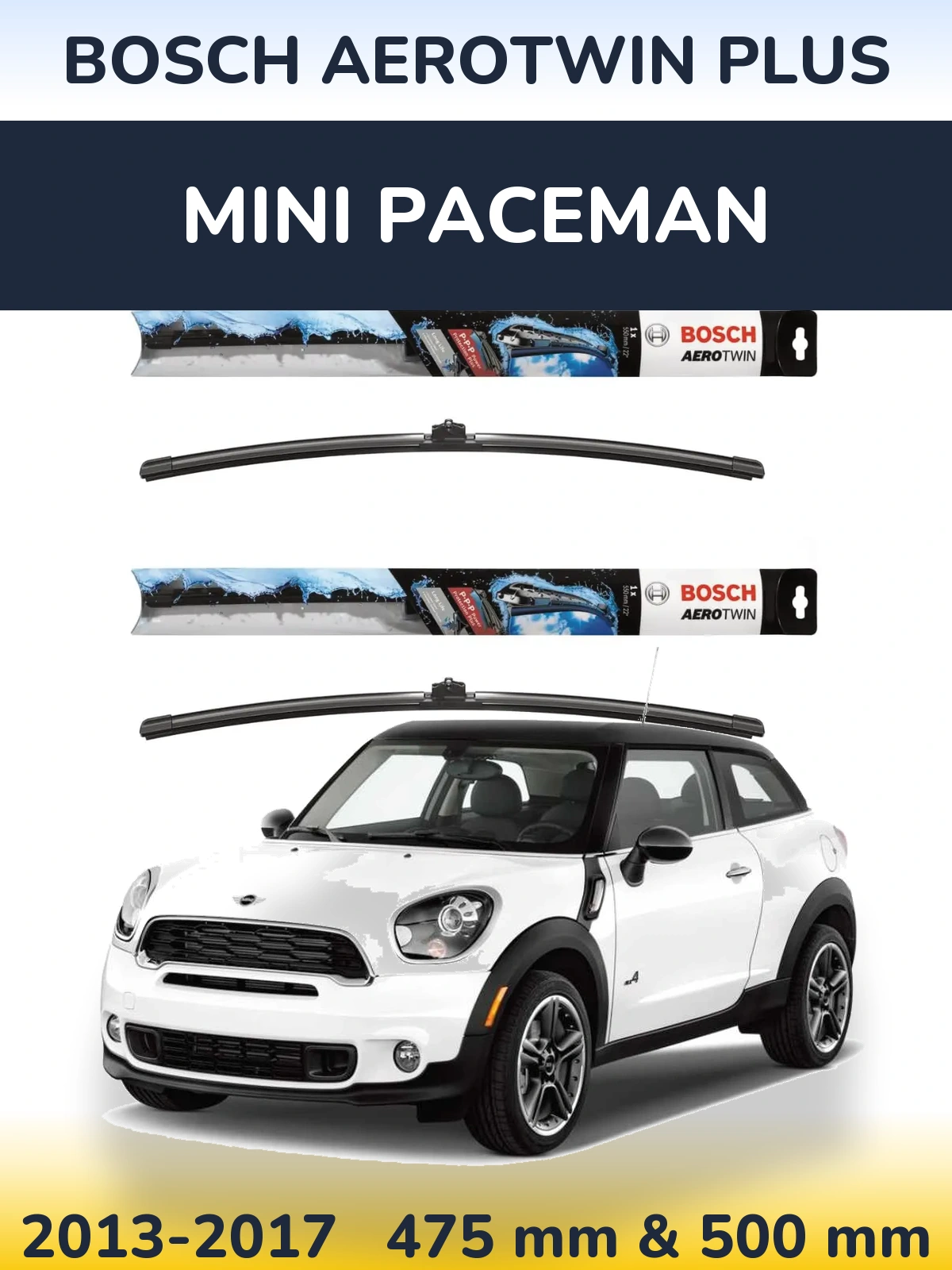 Комплект передніх щіток BOSCH AeroTwin Plus 475 & 500 мм для MINI Paceman 2013-2017