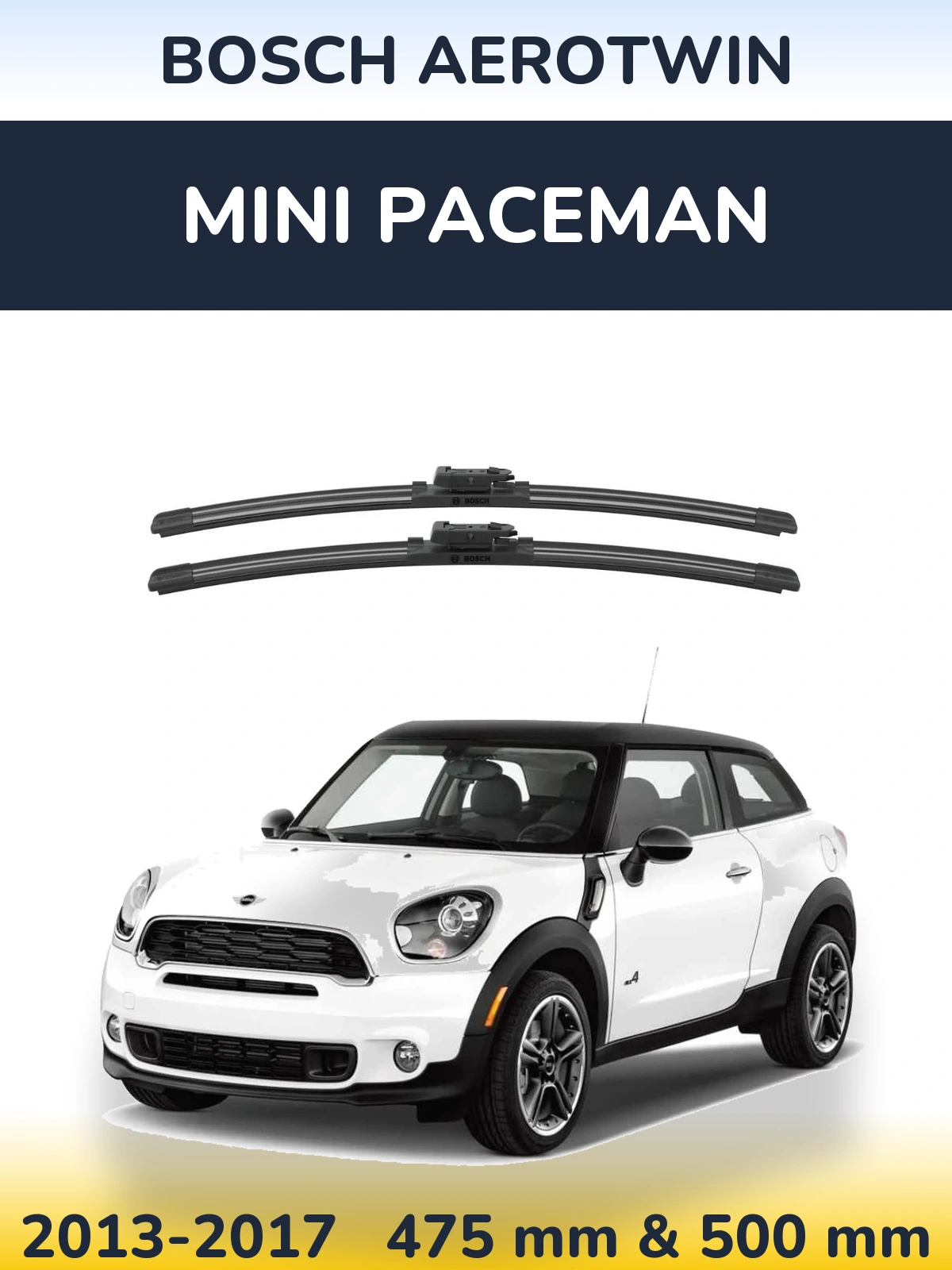 Комплект передних дворников BOSCH AeroTwin 475 & 500 мм для MINI Paceman 2013-2017