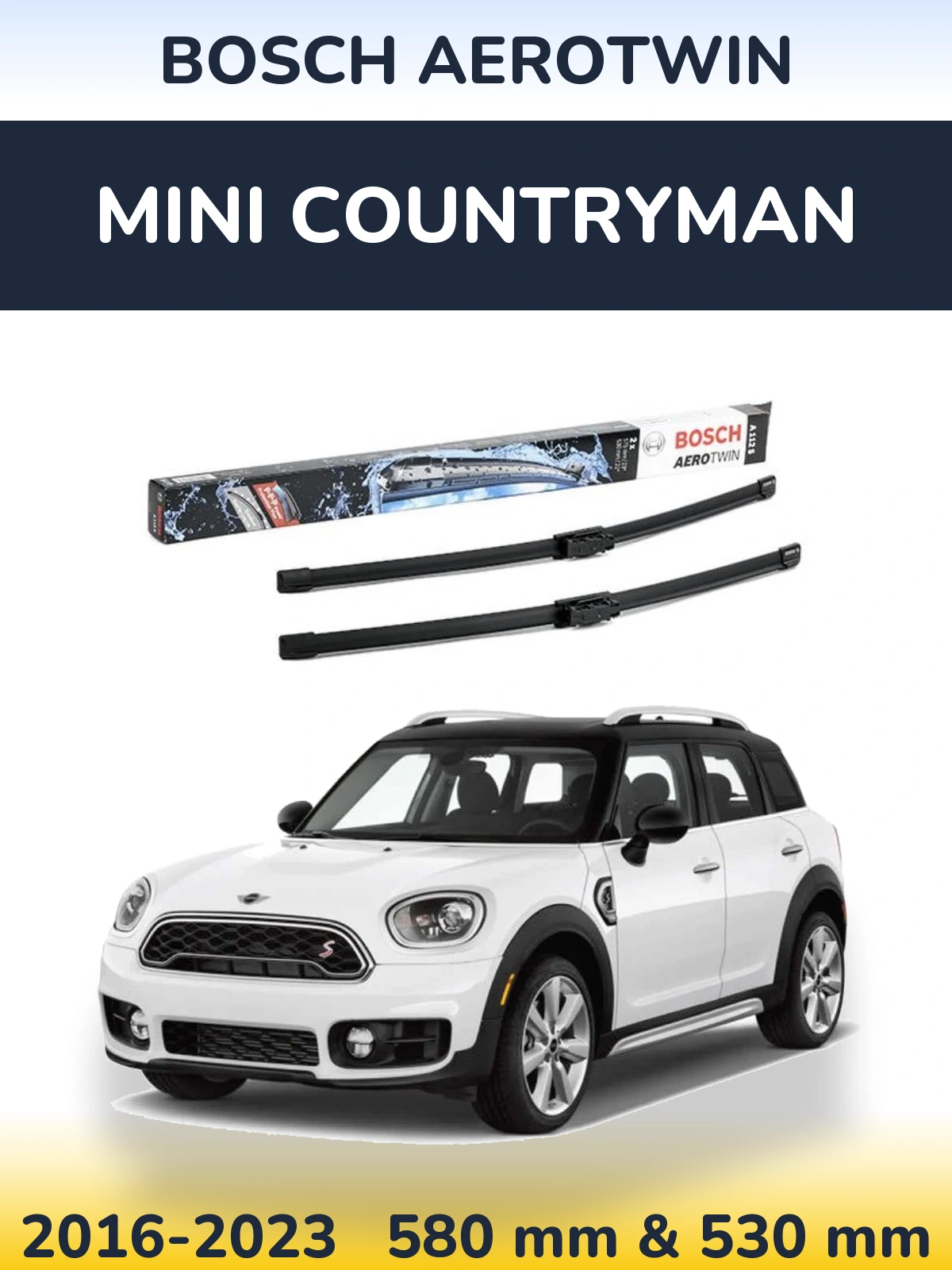 Komplet przednich wycieraczek BOSCH AeroTwin 580 & 530 mm do MINI Countryman 2016-2023
