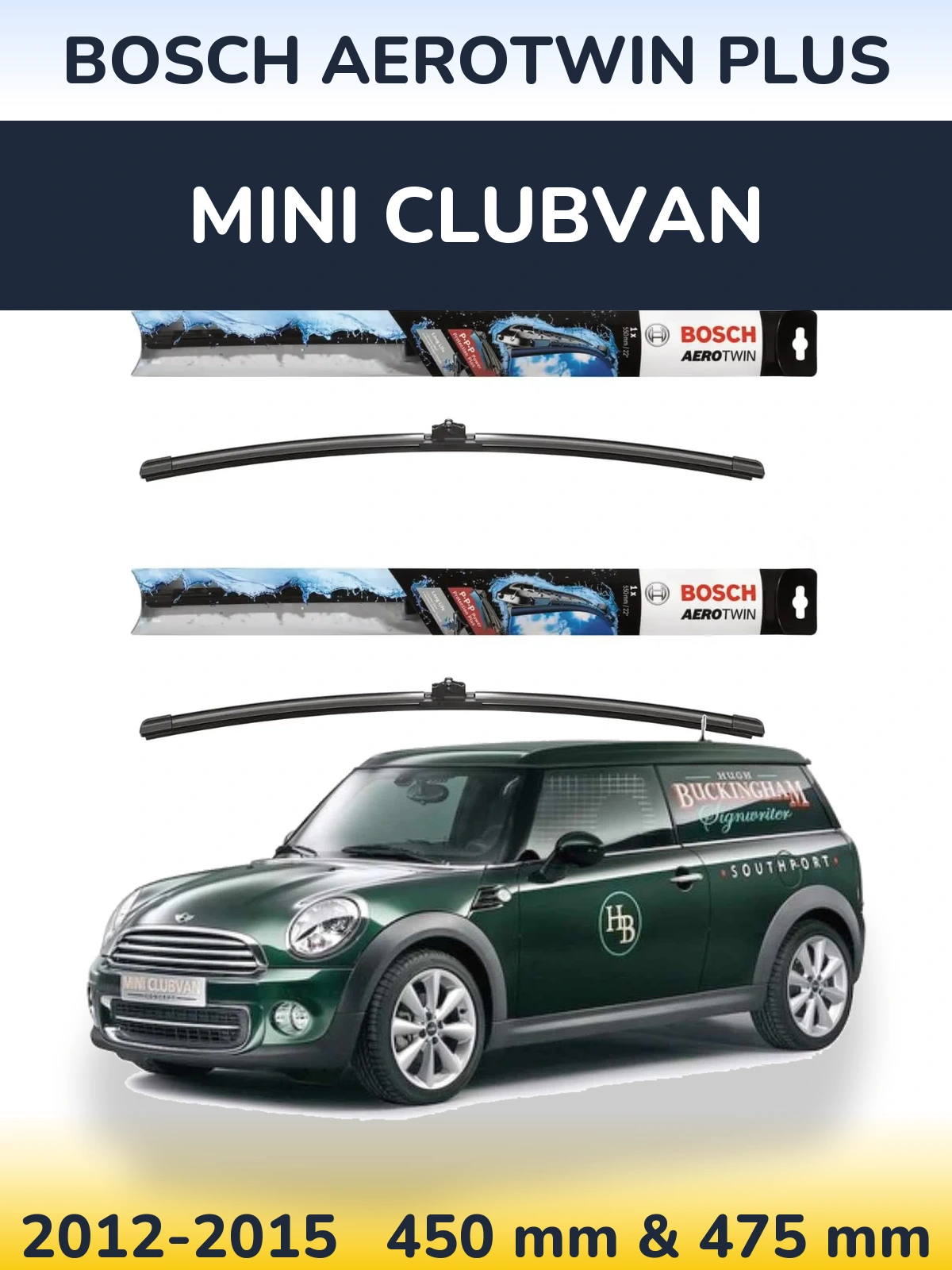 Komplet przednich wycieraczek BOSCH AeroTwin Plus 450 & 475 mm do MINI Clubvan 2012-2015