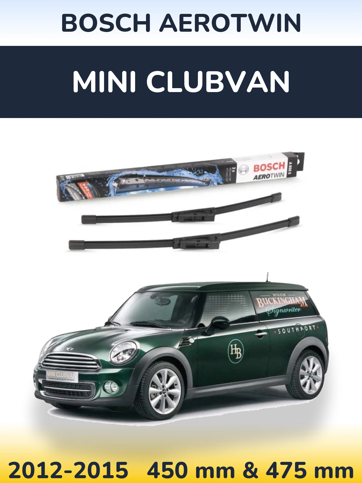 Komplet przednich wycieraczek BOSCH AeroTwin 450 & 475 mm do MINI Clubvan 2012-2015
