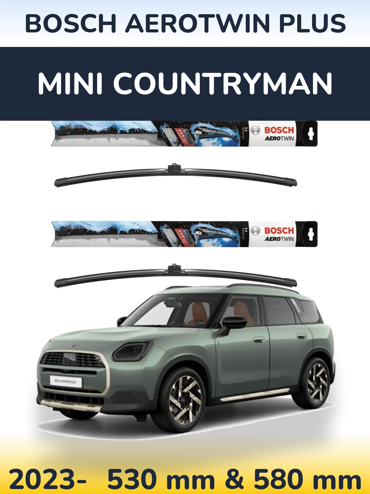 Komplet przednich wycieraczek BOSCH AeroTwin Plus 530 & 580 mm do MINI Countryman 2023-2026