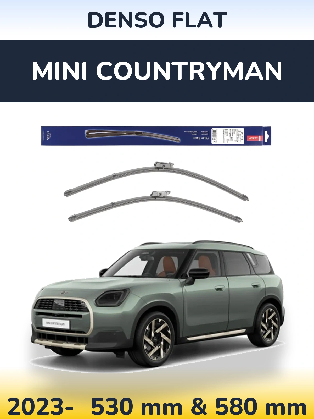 Комплект передних дворников Denso Flat 530 & 580 мм для MINI Countryman 2023-2026