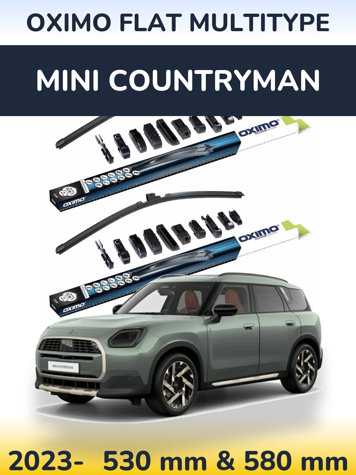 Komplet przednich wycieraczek Oximo Flat MultiType 530 & 580 mm do MINI Countryman 2023-2026