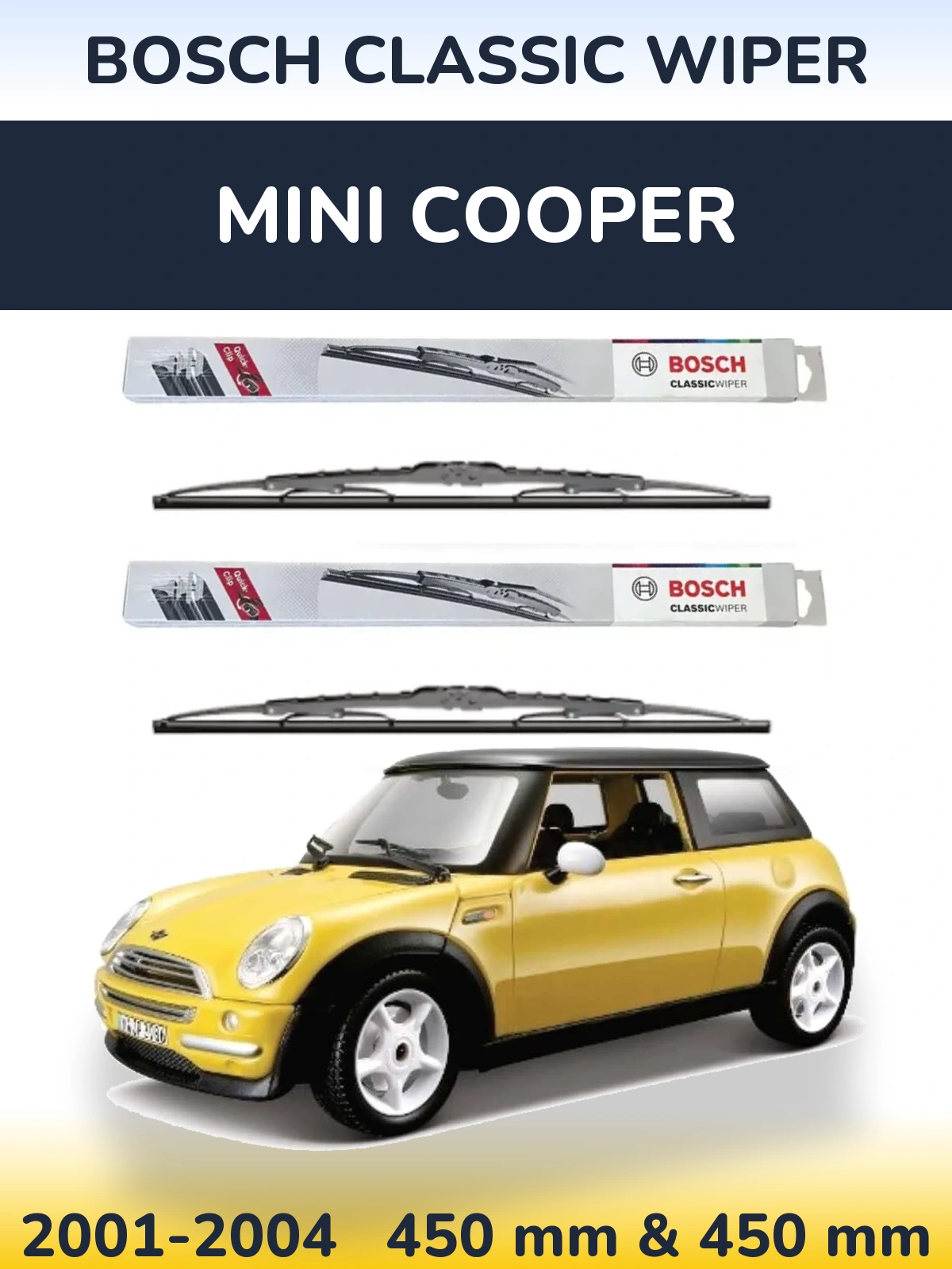 Komplet przednich wycieraczek BOSCH Classic Wiper 450 & 450 mm do MINI Cooper 2001-2004