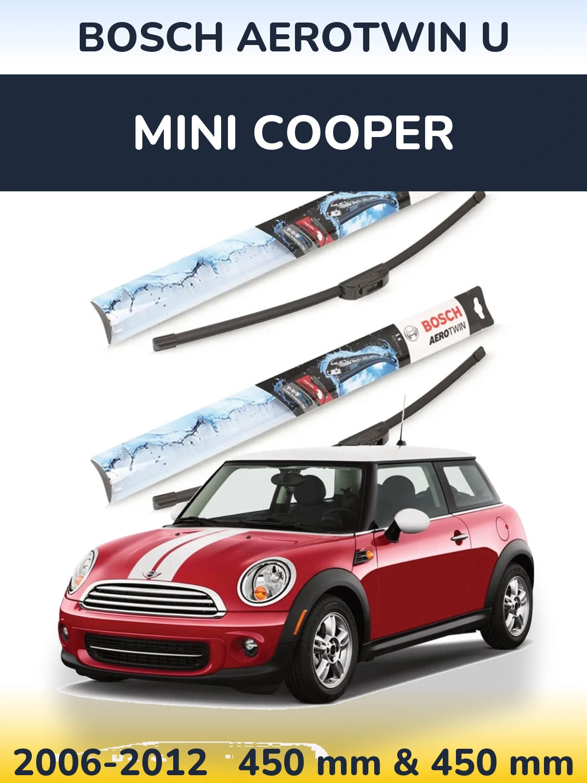 Komplet przednich wycieraczek BOSCH AeroTwin U 450 & 450 mm do MINI Cooper 2006-2012