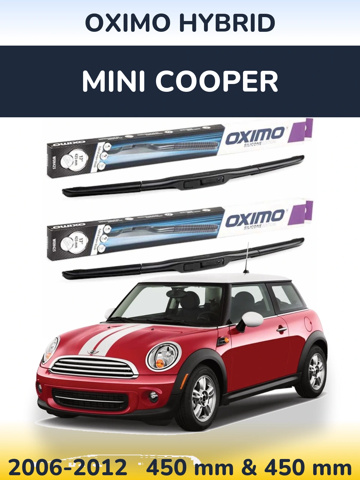 Komplet przednich wycieraczek Oximo Hybrid 450 & 450 mm do MINI Cooper 2006-2012