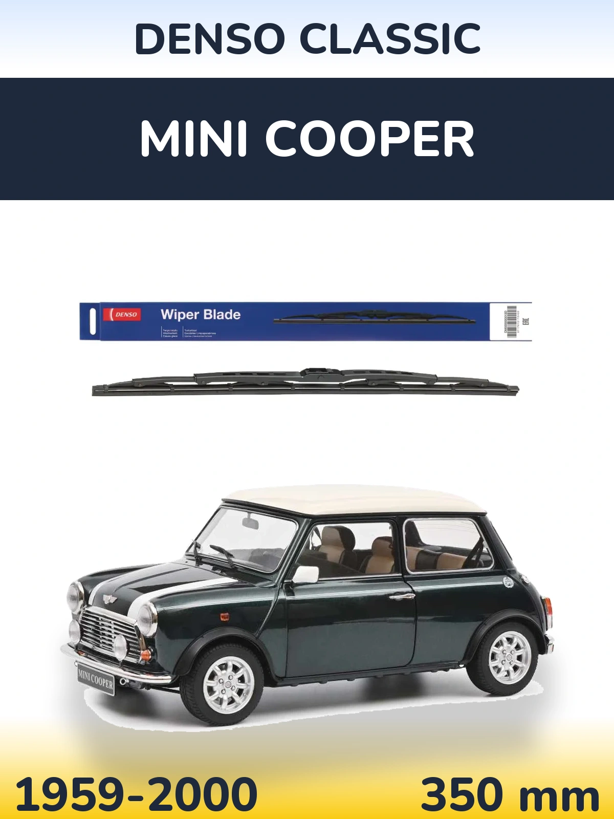 Rear wiper blade Denso Classic 350 mm for MINI Cooper 1959-2000